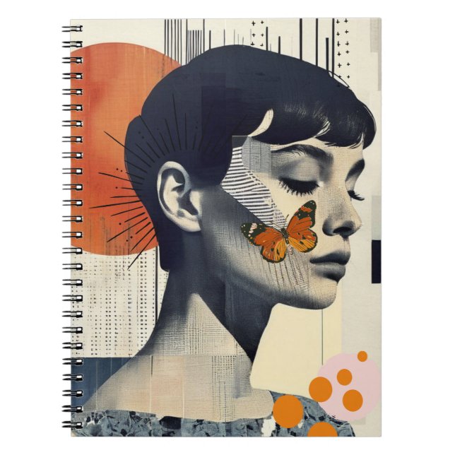 Collage Portrait Abstrait | Carnet "Whisper" (Devant)