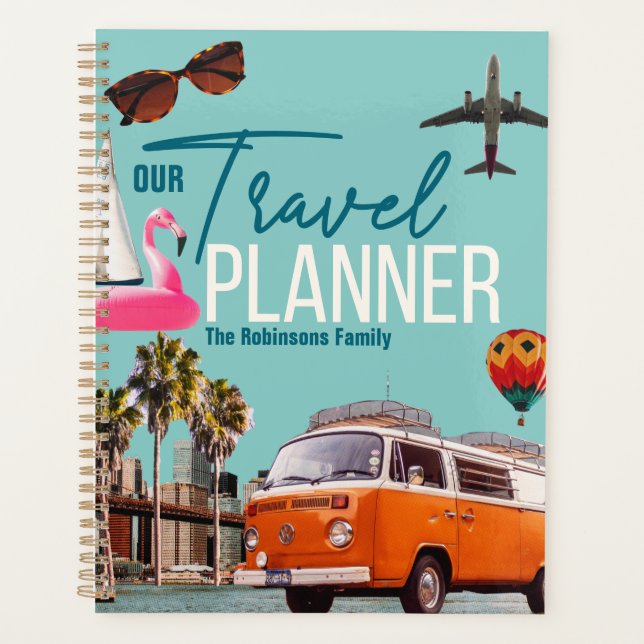 Collage Retro Chic personnalisé Travel Planner (Devant)