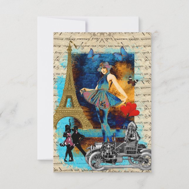 Collage romantique vintage Paris (Devant)