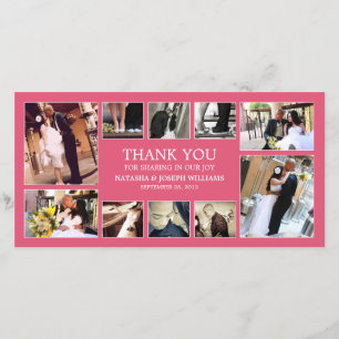 COLLAGE ROSE   CARTE DE REMERCIEMENTS mariage