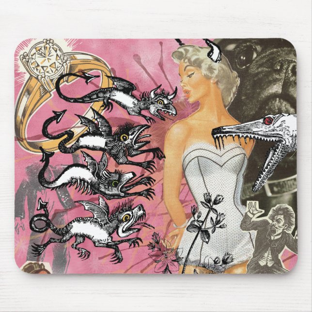 Collage rose de tapis de souris (Devant)