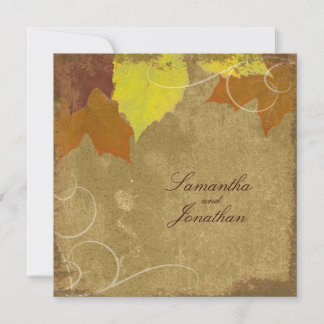 Collage Swirl Leaf Invitation Mariage de automne V
