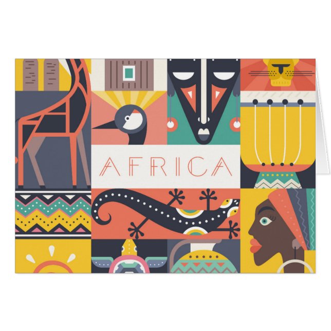 Collage symbolique africain d'art (Devant horizontal)