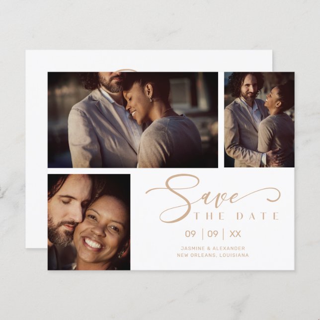 Collage tendance blanc Mariage 3 Photos (Devant / Derrière)