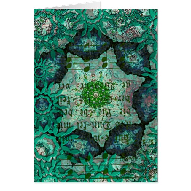 Collage vert, toute occasion carte de voeux vierge (Devant)