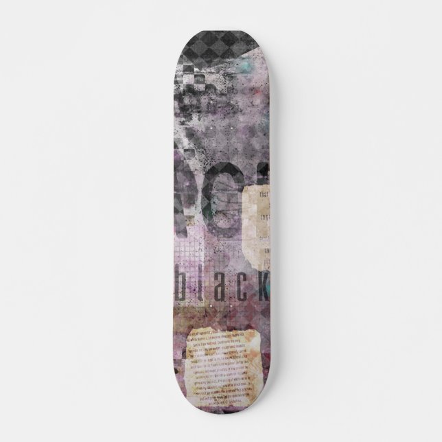 Collage violet noir sur skateboard (Devant)