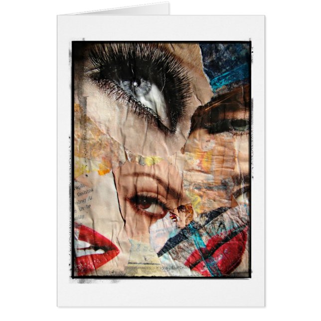 Collage Yeux et Lèvres Bordure Grunge, Toutes Occa (Devant)