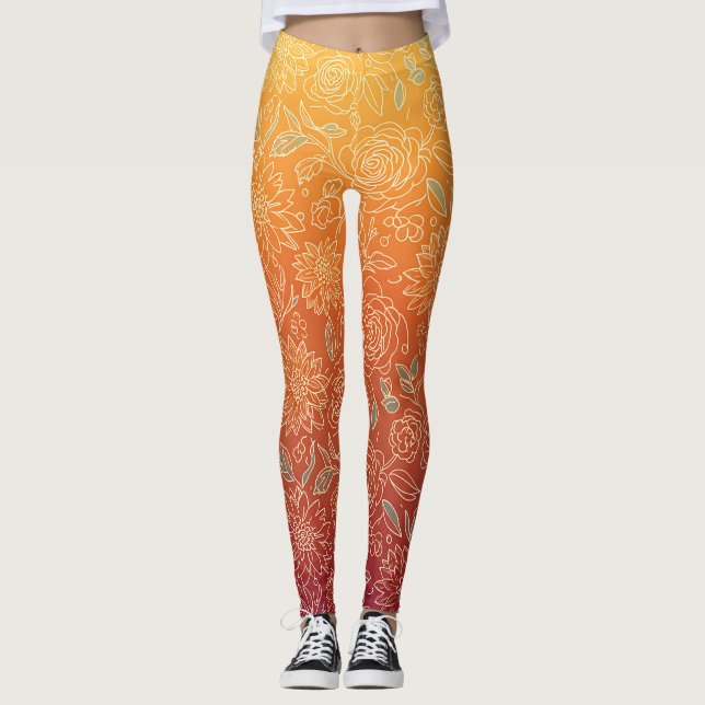 Collant à motif floral chaud (Devant)