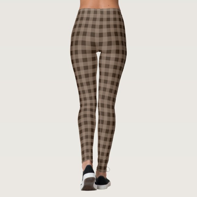Collants à carreaux marron rétro (Dos)