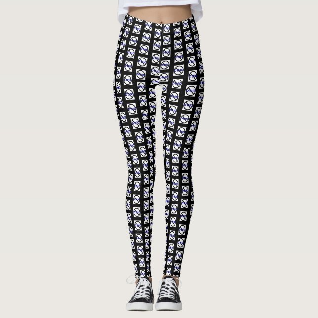 Collants à carreaux noir et blanc avec No Odio (Devant)