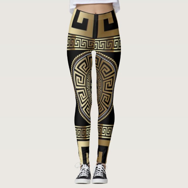 Collants à clé grecque dorés (Devant)