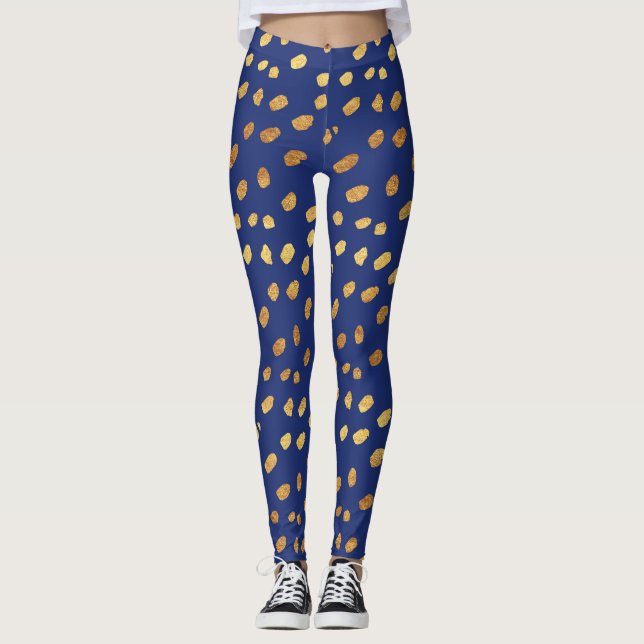 Collants à confettis bleus et or (Devant)