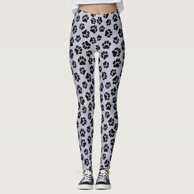 Collants à empreinte de patte bleue et noire (Devant)