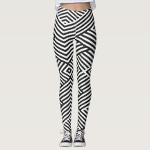 Collants à illusion rayés noir et blanc