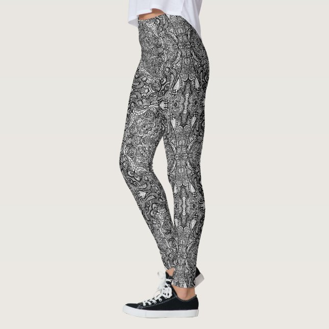 Collants à médaillon noir et blanc (Gauche)