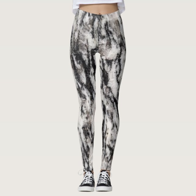 Collants à motif abstrait de taches blanches et no (Devant)