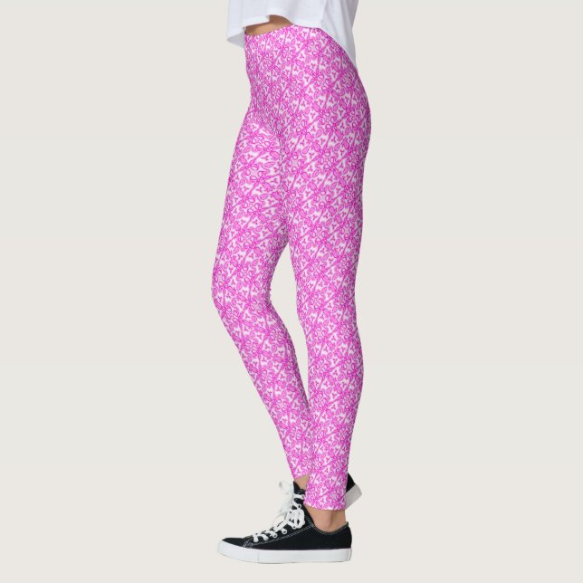 Collants à motif de feuilles de damas torsadées et (Gauche)