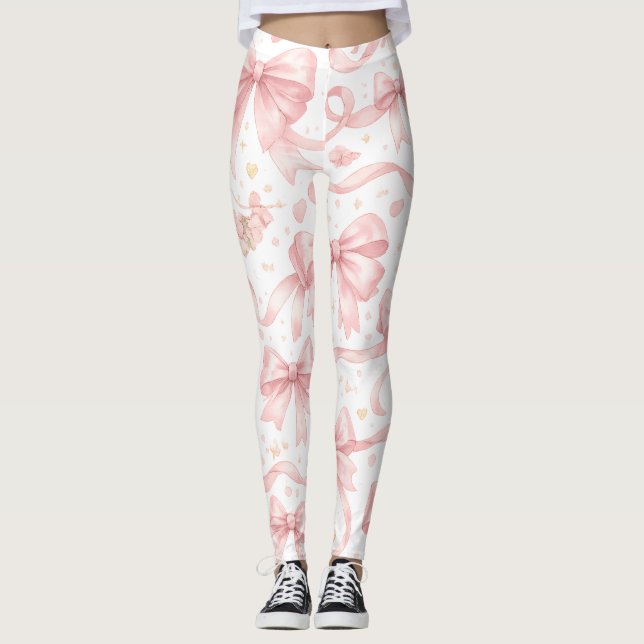 Collants à motif de nœud rose (Devant)