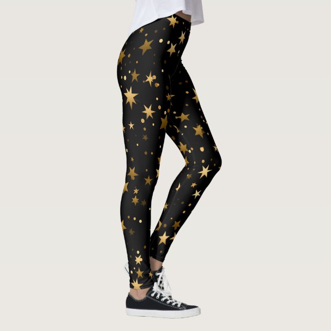 Collants à motif d'étoile céleste dorée (Droite)