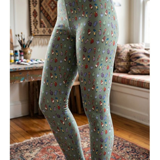 Collants à motif d'oiseau de dessin animé excentri (Créateur téléchargé)