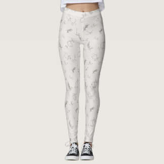Collants à motif doodle gris et ligne artistique