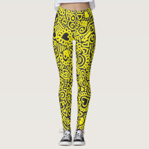 Collants à motif gribouillis