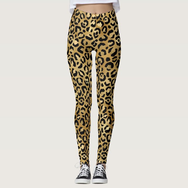 Collants à motif léopard doré (Devant)