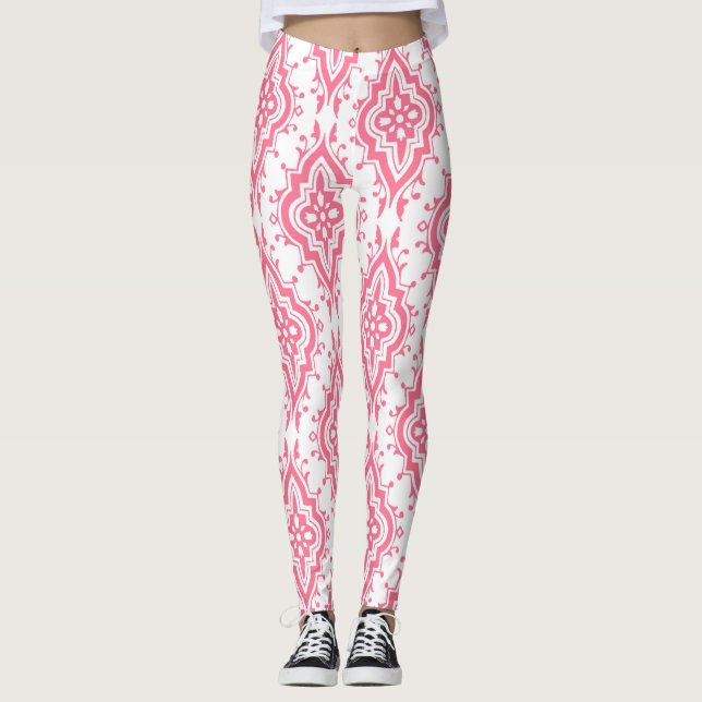 Collants à motif paisley rose (Devant)