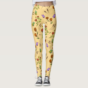 Collants à motif papillon floral Whimsy Bloom