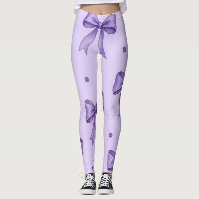 Collants à motif ruban lavande (Devant)
