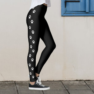 Collants à rayure latérale empreinte de patte Noir