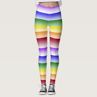 Collants à rayures arc-en-ciel