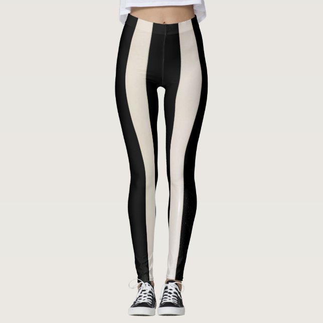 Collants à rayures noires et blanches (Devant)