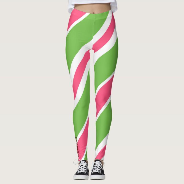 Collants Abstraits à Rayures de Bonbons Vibrants (Devant)