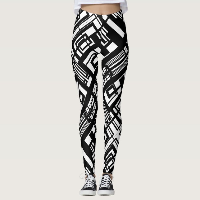 Collants abstraits noir et blanc (Devant)