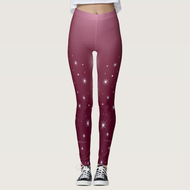 Collants artistiques Burgundy Galaxy Sparkle (Devant)