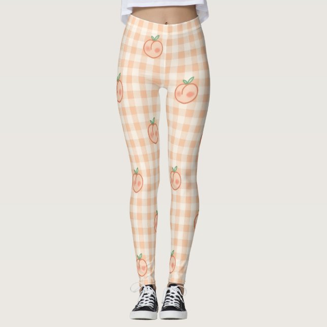 Collants Athleisure en Gingham Micro Peach (Devant)