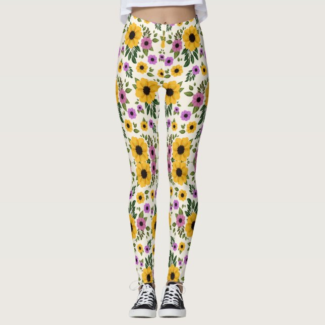 Collants avec un motif floral vibrant  (Devant)