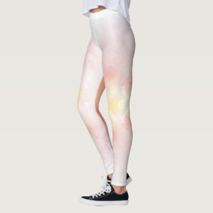 Collants blancs avec des motifs floraux pastel ros