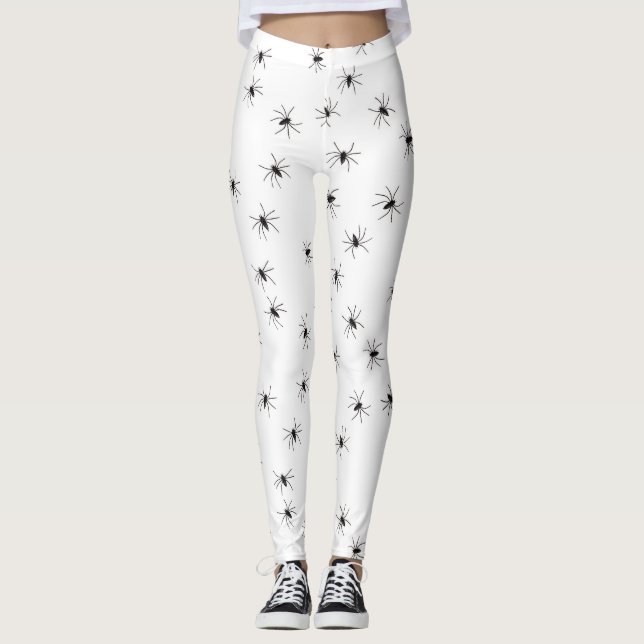 Collants blancs remplis d'araignées noires (Devant)