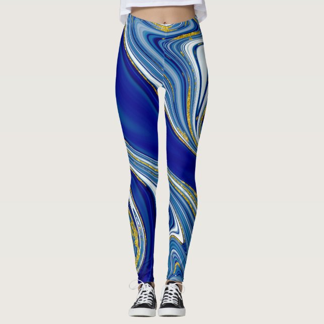 Collants bleu marbré (Devant)