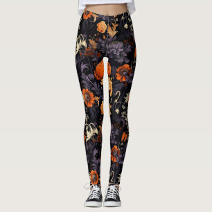 Collants botaniques élégants d'automne Halloween