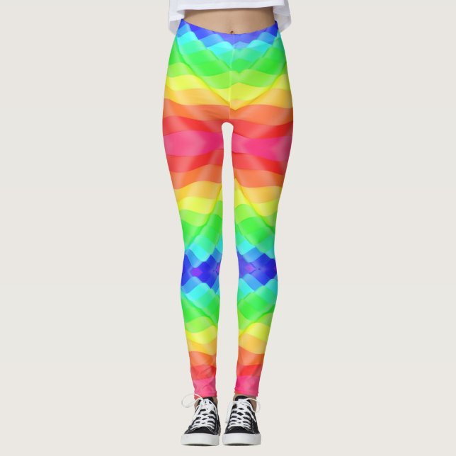 Collants brillants de couleur arc-en-ciel avec un  (Devant)