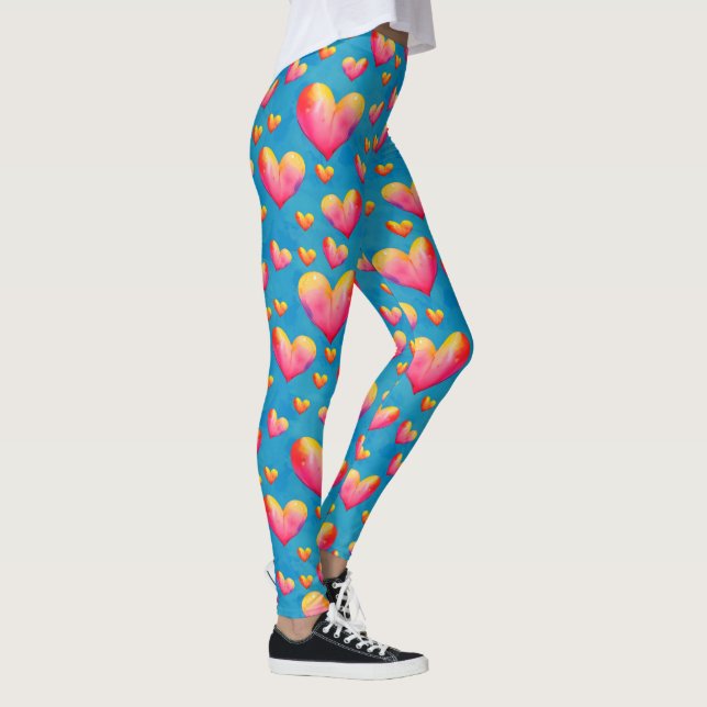 Collants coeurs aquarelle multicolores (Droite)