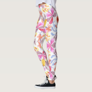 Collants colorés avec un motif floral vibrant