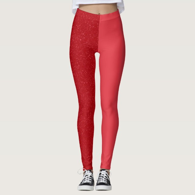 Collants Contraste Rouge Tomate Fendu – Personnali (Devant)