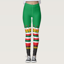 Collants de costume de lutin de Noël Jingle Bells