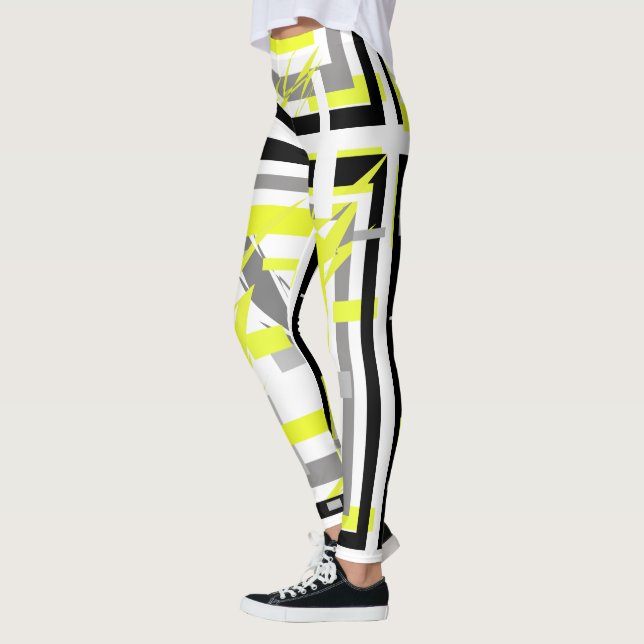 Collants de couleur pastel jaune gris Art Abstrait (Gauche)