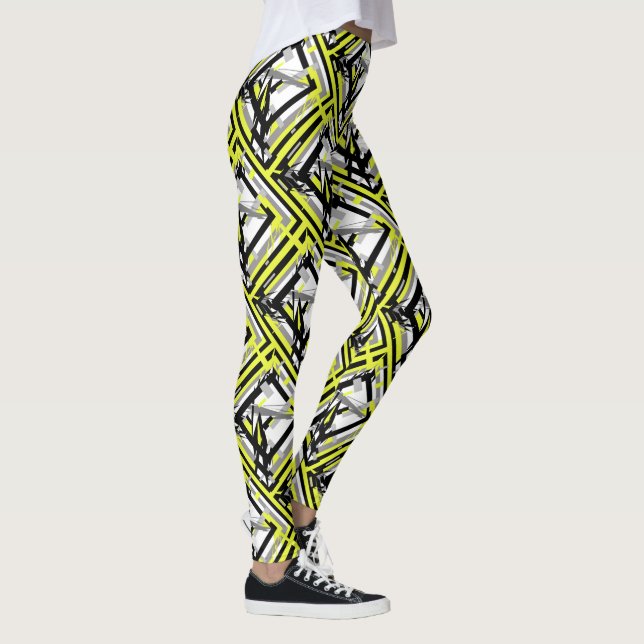 Collants de couleur pastel jaune gris Art Abstrait (Droite)