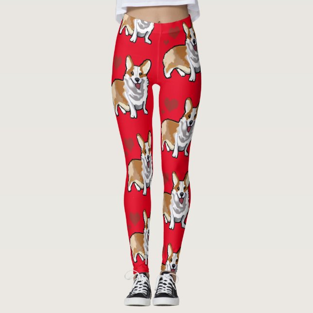 Collants de dessin animé de chien Corgi (Devant)